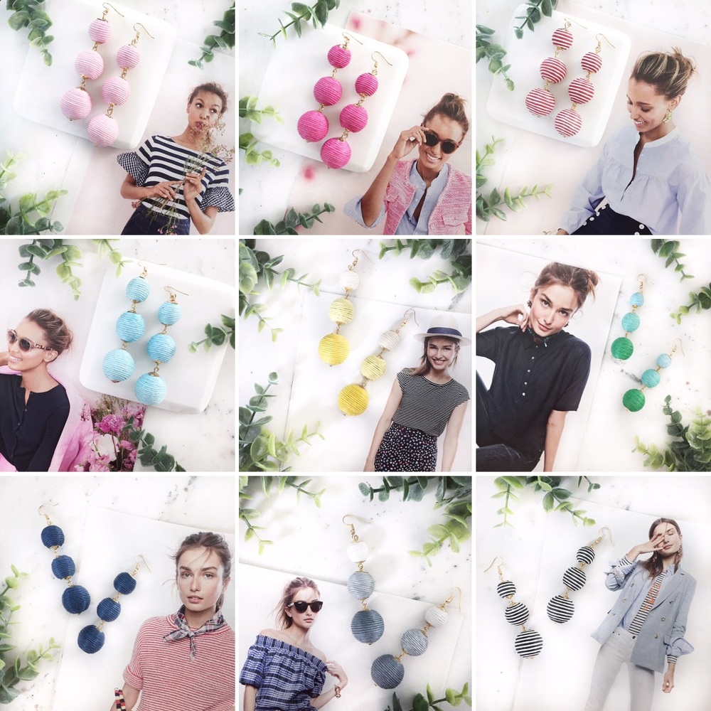 🆑 "Libby" Earrings || Gray & White Ombré Bon Bon - Picture 8 of 10